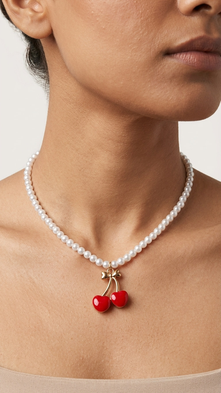 Cheeky Cherry Pearl Choker