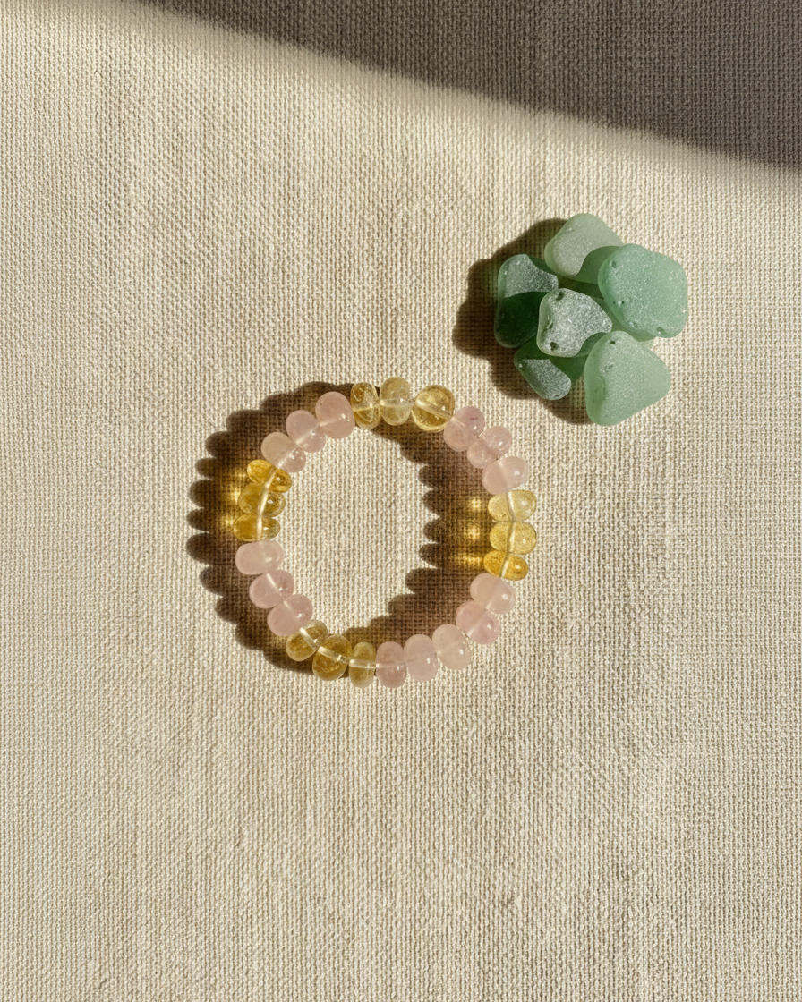 Rose Quartz & Citrine Bracelet - SUCCESS IN BUSINESS & RELATIONSHIPS