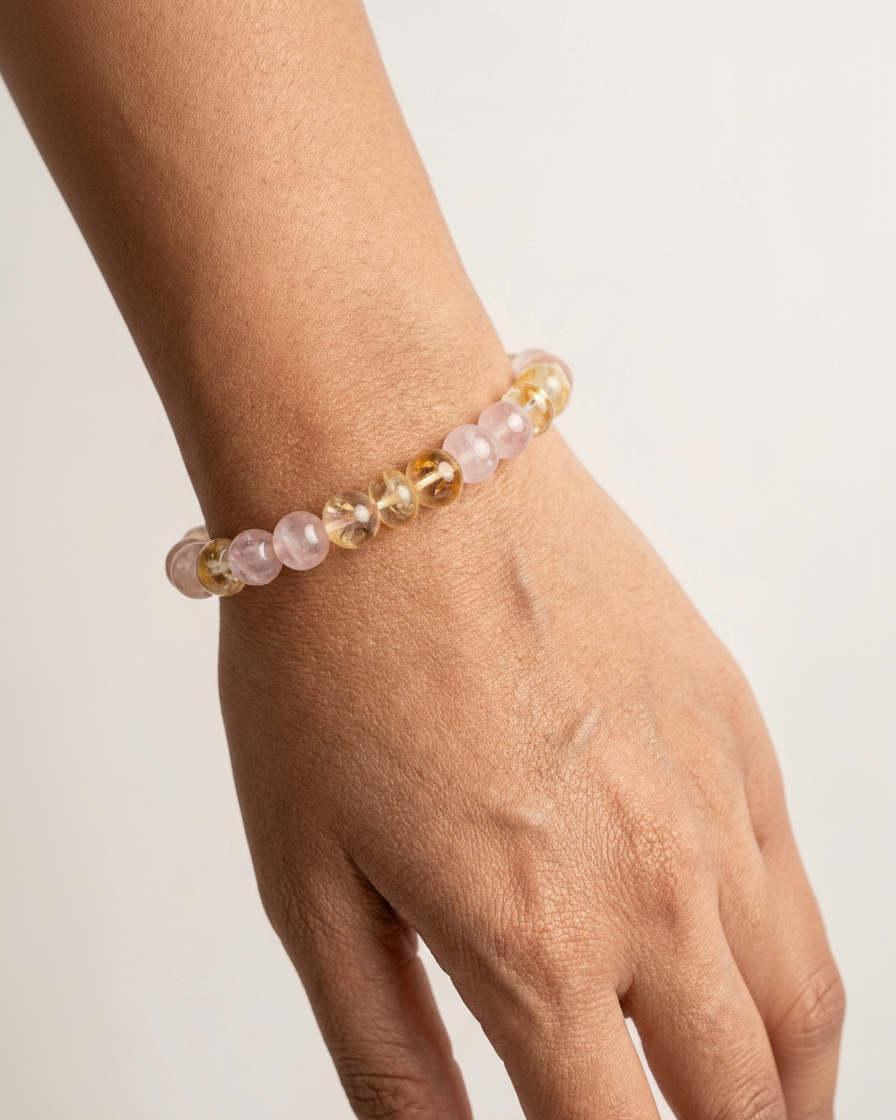 Rose Quartz & Citrine Bracelet - SUCCESS IN BUSINESS & RELATIONSHIPS