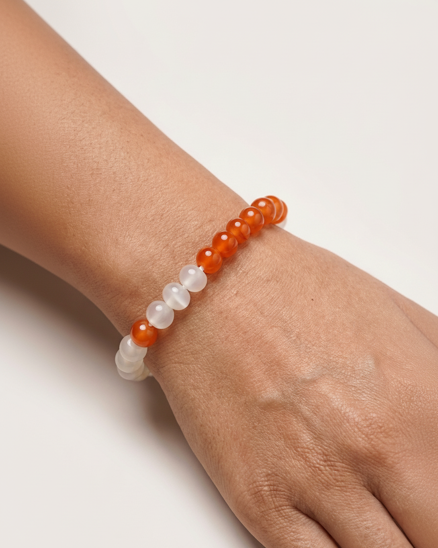 Carnelian & Moonstone Bracelet - PROTECTION