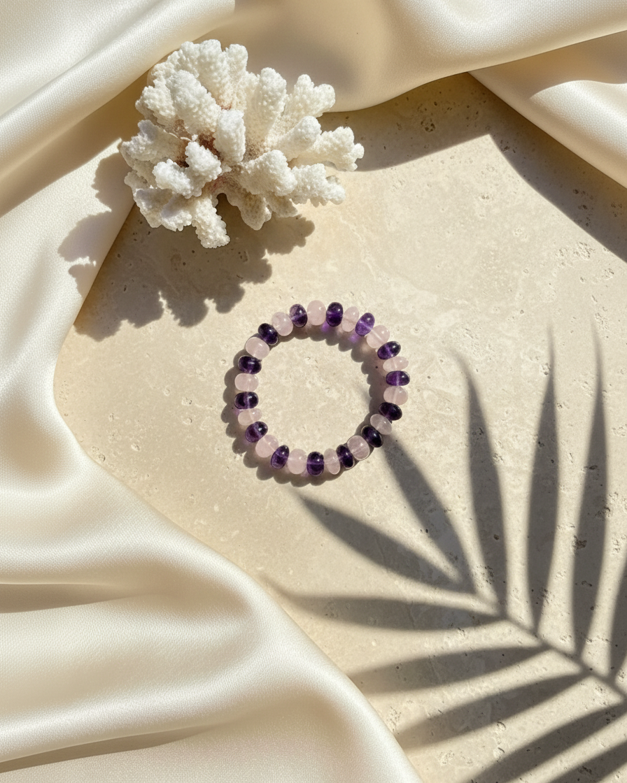 Amethyst & Rose Quartz Bracelet - HARMONY IN RELATIONSHIPS
