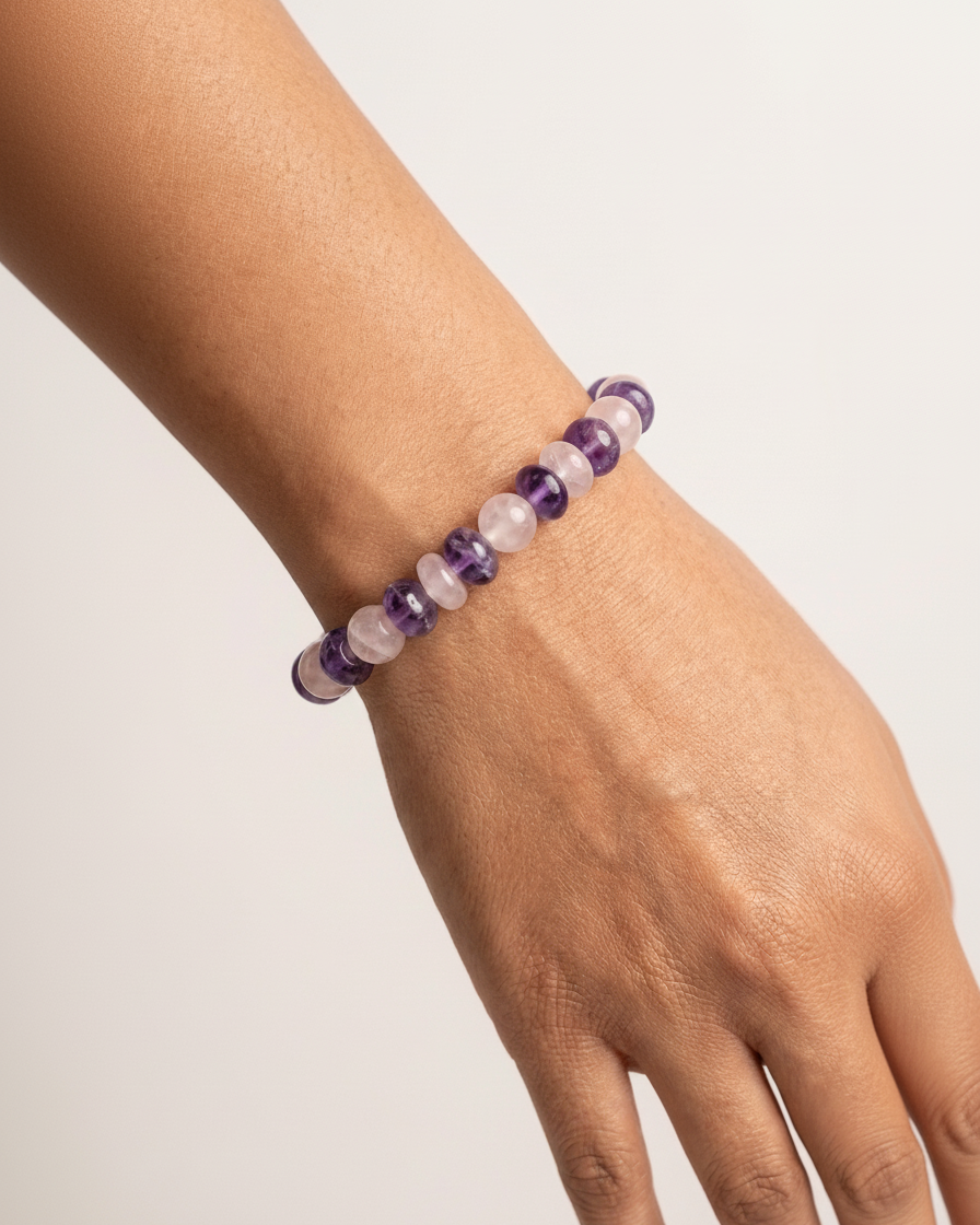 Amethyst & Rose Quartz Bracelet - HARMONY IN RELATIONSHIPS
