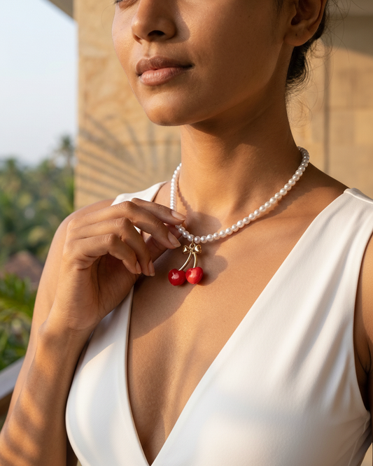 Cheeky Cherry Pearl Choker